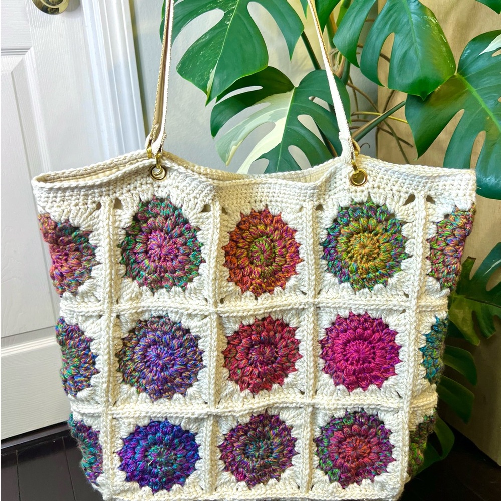 Handcrafted Multicolor Crochet Tote Bag